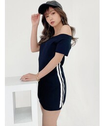 GYDA | サイドラインオフショルタイトミニワンピース(ワンピース)