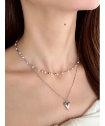 RESEXXY | ポイントハートパールストーンネックレス(ネックレス)