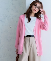 nissen | 綿混シンプルニットカーディガン（ＵＶカット・毛玉になりにくい）＜大きいサイズ有＞(カーディガン/ボレロ)