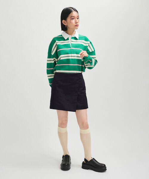 ADAM ET ROPE'(アダムエロペ)の「シアーハイソックス(ソックス/靴下・レディース・ブラック/キナリ系/グリーン/ピンク・F)」の7枚目の写真