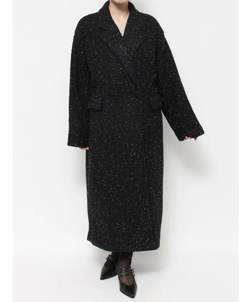 EATME（イートミー）の「ラメブークレロングコート（チェスターコート・レディース・ホワイト/ブラック/ミックス/グレー・F）」の9枚目の写真