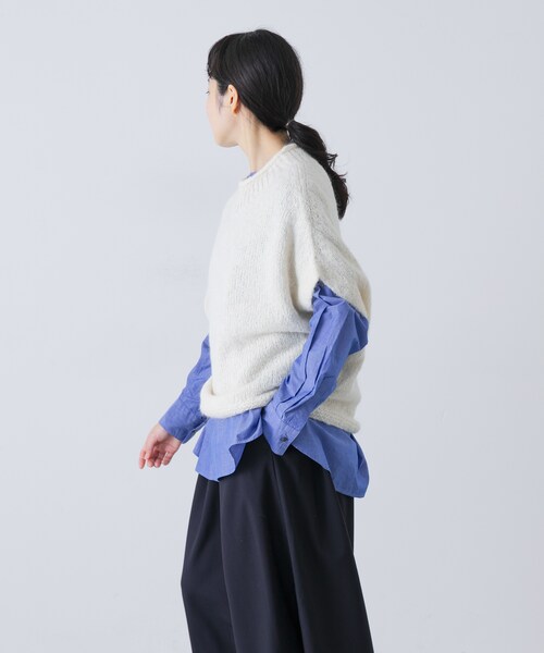 かぐれ（カグレ）の「アルパカルーズベスト（ニット/セーター・レディース・IVORY/GRAY/DARK GRAY・Free）」の10枚目の写真