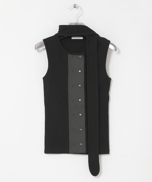 URBAN RESEARCH(アーバンリサーチ)の「LEMAIRE ASYMMETRICAL FITTED TOP(タンクトップ・レディース・BLACK/SAGE・S)」の1枚目の写真