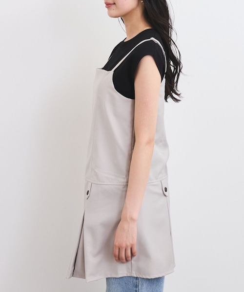 VIS（ビス）の「キャミソールミニワンピース（ワンピース・レディース・ライトグレー/カーキ・M/S）」の16枚目の写真