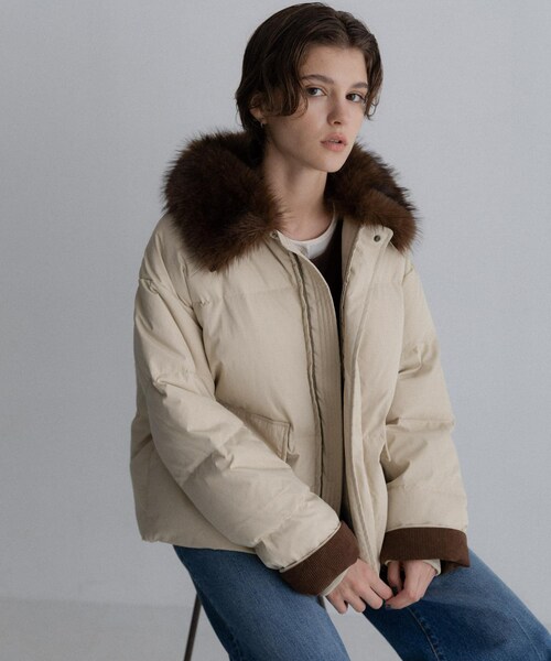 URBAN RESEARCH Sonny Label（アーバンリサーチサニーレーベル）の「グリーンダウンワークジャケット（その他アウター・レディース・ベージュ/カーキ/ネイビー・Free）」の5枚目の写真