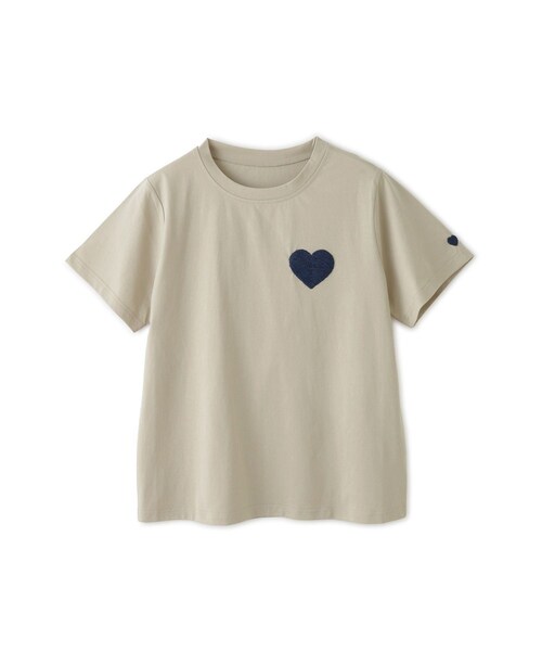 Jayro(ジャイロ)の「ハートマークTシャツ(Tシャツ/カットソー・レディース・ブラック/ホワイト系/ベージュ/ブルー/ピンク系・M)」の6枚目の写真