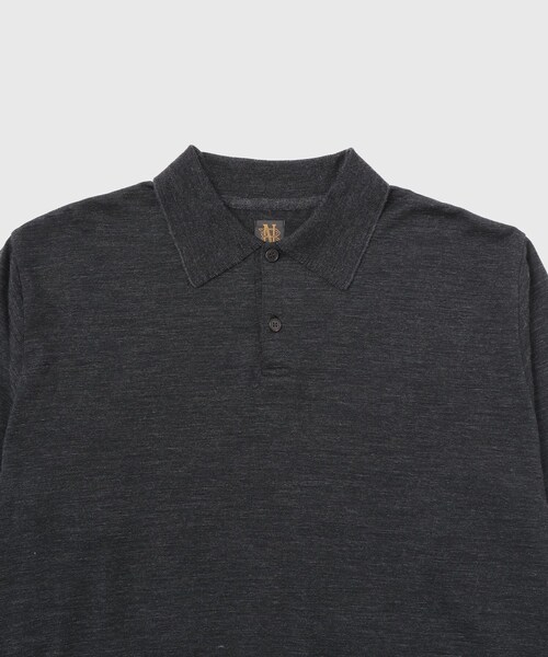 ADAM ET ROPE'(アダムエロペ)の「【BATONER for WILD LIFE TAILOR】WOOL 天竺LS ニットポロ(ポロシャツ・メンズ・ブラック系・2/3/4)」の10枚目の写真