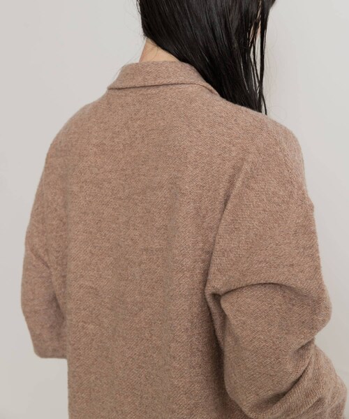 THE GOODLAND MARKET（ザグッドランドマーケット）の「FFM　TWEEDLIKE SHIRTS（カーディガン/ボレロ・レディース・Black/Beige・1/2）」の13枚目の写真