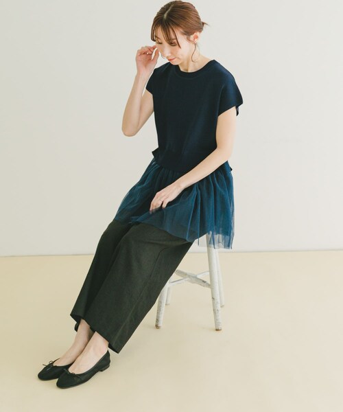 ITEMS URBANRESEARCH(アイテムズ アーバンリサーチ)の「ソウバリチュールドッキングニット(ニット/セーター・レディース・NVY/BLK/OFF・FREE)」の22枚目の写真