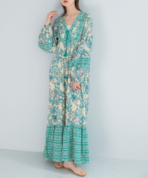 URBAN RESEARCH ROSSO（アーバンリサーチロッソ）の「sara mallika　PAISLEY FLOWER PRINT DRESS（ワンピース・レディース・BLACK/GREEN・S/M）」の16枚目の写真