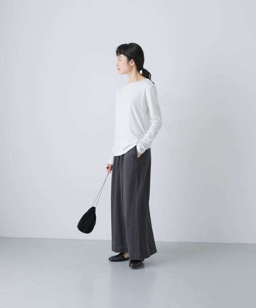 かぐれ（カグレ）の「ハイツイストコットンボートカットソー（Tシャツ/カットソー・レディース・OFF/MINT/BLACK・FREE）」の9枚目の写真