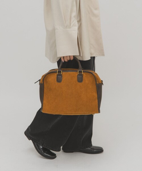 KBF（ケイビーエフ）の「パイルボストンBAG（ボストンバッグ・レディース・CAMEL/CHARCOAL・One）」の6枚目の写真