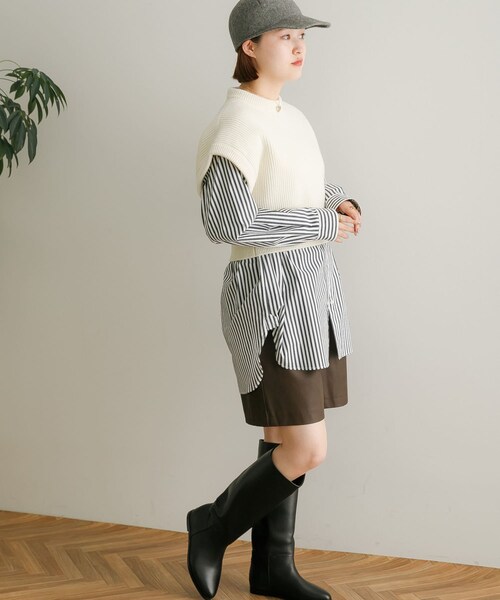 URBAN RESEARCH（アーバンリサーチ）の「『別注』ROUTINE×URBAN RESEARCH　WOOL KNIT VEST（ベスト・レディース・WHITE/BLACK/GREEN/WINE・-）」の9枚目の写真