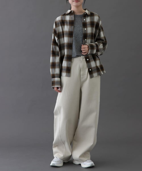 URBAN RESEARCH DOORS(アーバンリサーチドアーズ)の「FORK&SPOON ネルチェックシャツ(シャツ/ブラウス・レディース・NAVY/BROWN/IVORY・1)」の20枚目の写真
