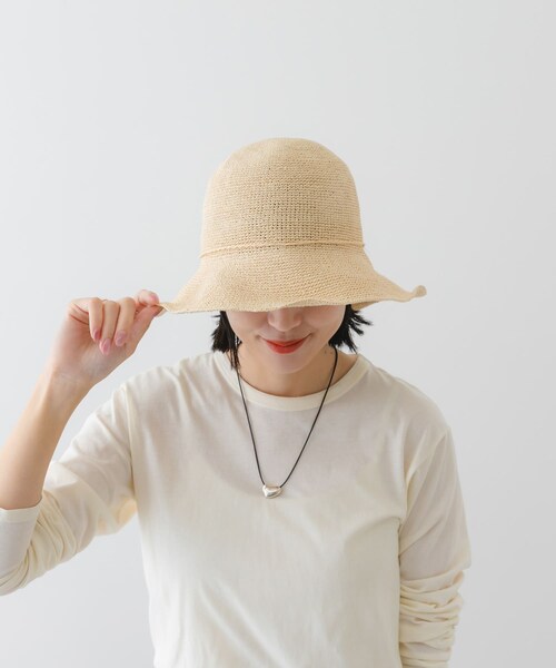 RODE SKO（ロデスコ）の「ペーパーコマ編みハット（ハット・レディース・NATURAL/L.PINK/BROWN・one）」の11枚目の写真