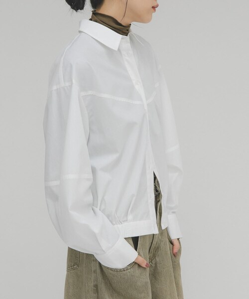 KBF（ケイビーエフ）の「コクーンフォルムシャツ（シャツ/ブラウス・レディース・OFF/BLUEst/CHARCOALst・One）」の9枚目の写真