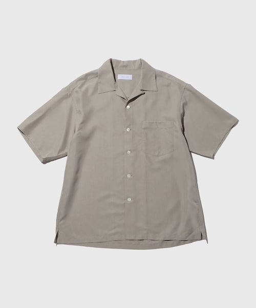 ADAM ET ROPE'(アダムエロペ)の「スエードタッチレーヨン オープンカラー ハーフスリーブ シャツ(シャツ/ブラウス・メンズ・ブラック/ライトグレー/キナリ/ネイビー・L/M)」の6枚目の写真