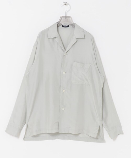 URBAN RESEARCH(アーバンリサーチ)の「YLEVE SILK HABUTAE PAJAMA SHIRTS(シャツ/ブラウス・メンズ・010 SUMI/110 ICE BL・3/4)」の10枚目の写真