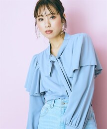 nissen | 大きいサイズ　フリルボータイブラウス marun(シャツ/ブラウス)