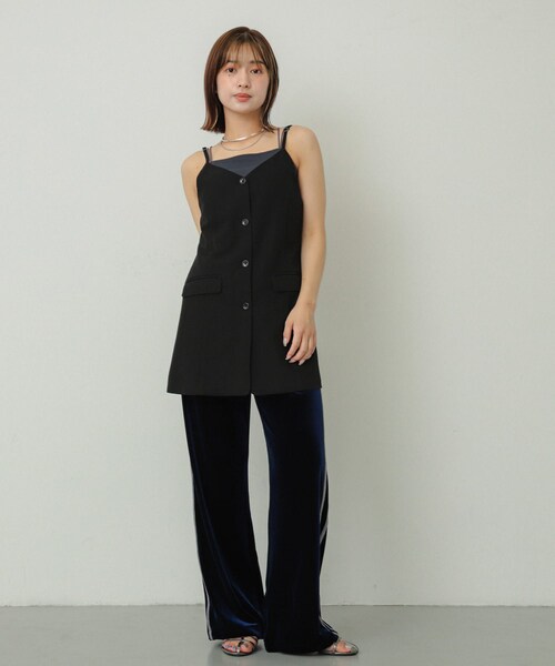 SENSE OF PLACE by URBAN RESEARCH(センスオブプレイスバイアーバンリサーチ)の「テーラードキャミチュニック(チュニック・レディース・BRN×PPL/BLACK/GRAY・one)」の10枚目の写真