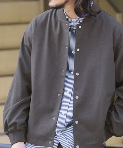 ITEMS URBANRESEARCH（アイテムズ アーバンリサーチ）の「『イージーケア/吸水速乾/接触冷感』高機能ドライタッチスナップブルゾン(楽着シリーズ)（ブルゾン・メンズ・KHK/GRY/SUMI-KURO/BEG・M/L）」の6枚目の写真