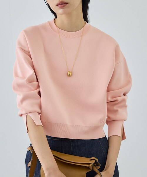 ROPE'（ロペ）の「スウェットライクコンパクトニットプルオーバー/イージーケア（スウェット・レディース・キナリ/ネイビー/サックス/ピンク・F）」の17枚目の写真