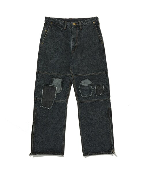 ADAM ET ROPE'（アダムエロペ）の「【KYOU/キョウ】LUMBERJACK Patchwork by 80s Reproduced Denim（デニムパンツ・メンズ・スミクロ/ブルー系・1/2）」の2枚目の写真
