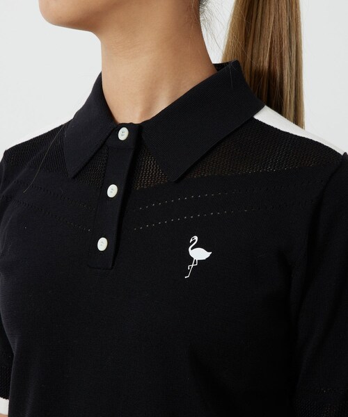 ROPE'(ロペ)の「ハーフスリーブニットポロ襟プルオーバー(ニット/セーター・レディース・ブラック/ホワイト系/イエロー・L/M/S)」の20枚目の写真