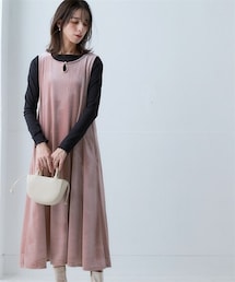 nissen | ふわふわベロアキーネックロング丈ワンピース＜大きいサイズ有＞(ワンピース)