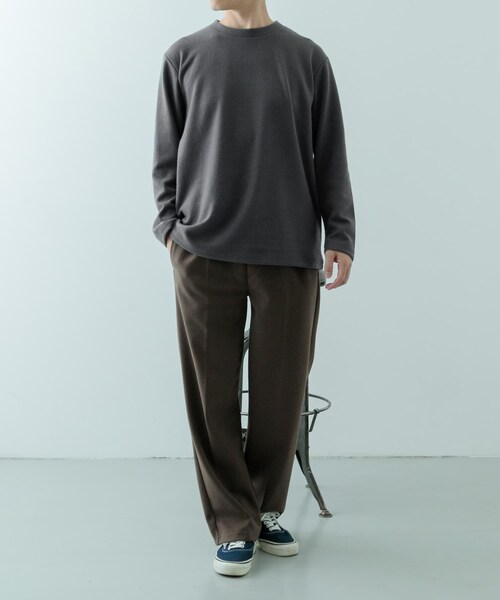 ITEMS URBANRESEARCH（アイテムズ アーバンリサーチ）の「クルーネック リブ ヘビーウェイトTops（Tシャツ/カットソー・メンズ・CHA/IVO/MOC/BLK・M/L）」の22枚目の写真