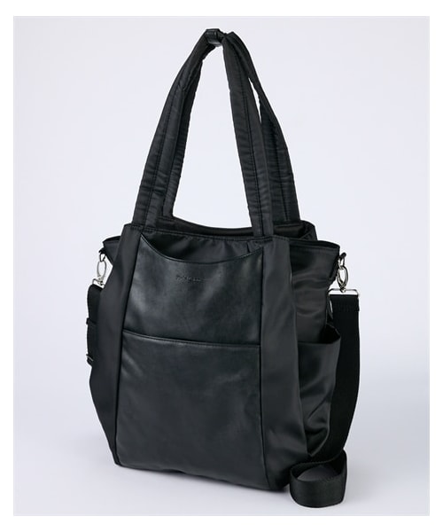 nissen（ニッセン）の「１２ポケットHuguuuuuuu２WAYトートバッグ（A４対応）Poche Lab（ポッシェ ラボ）（トートバッグ・メンズ・黒/グレー/アイボリー×ライトベージュ・Y）」の4枚目の写真