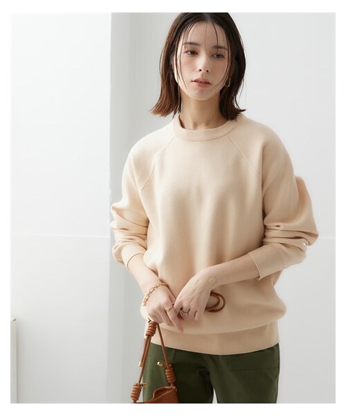 nissen（ニッセン）の「スウェットライクラグランニット（ニット/セーター・レディース・ミルクベージュ/杢グレー/バーガンディー/黒/ロイヤルブルー/グレープ・S/M/L/LL/3L/4L/5L/6L）」の21枚目の写真