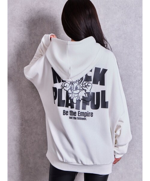 GYDA(ジェイダ)の「MOCK PLAYFUL BUNNY BIGスウェットパーカー(パーカー・レディース・オフホワイト/グレー/ブラック/イエロー・F)」の1枚目の写真