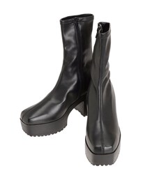 jouetie | 【EVOL】プラットフォームスクエアストレッチブーツ(ブーツ)