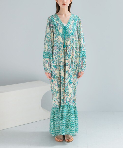URBAN RESEARCH ROSSO（アーバンリサーチロッソ）の「sara mallika　PAISLEY FLOWER PRINT DRESS（ワンピース・レディース・BLACK/GREEN・S/M）」の18枚目の写真
