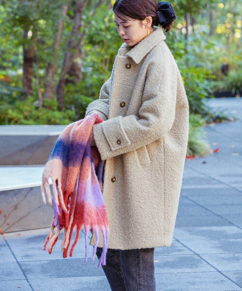 URBAN RESEARCH ROSSO（アーバンリサーチロッソ）の「F by ROSSO　『UR TECH』ブークレステンカラーコート（ステンカラーコート・レディース・BEIGE/NAVY・Free）」の18枚目の写真