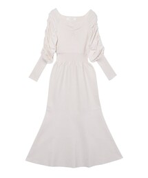 LAGUNAMOON | シャーリングスリーブマーメイドラインニットワンピース(ワンピース)