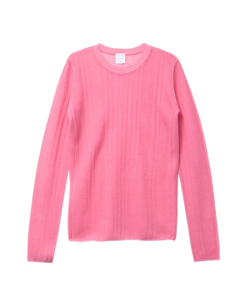 ELENDEEK（エレンディーク）の「SHEER RIB KT（ニット/セーター・レディース・オフホワイト/グレー/ブラック/ピンク/イエロー/アイスブルー/ネイビー/パープル/ラベンダー/ベージュ・F）」の4枚目の写真