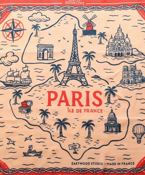 ADAM ET ROPE'(アダムエロペ)の「【EAST WOOD STUDIO/イーストウッド・スタジオ】PARIS LE TRESOR SCARF(バンダナ/スカーフ・メンズ・オレンジ・F)」の3枚目の写真