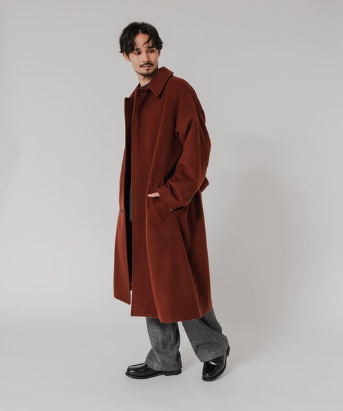 URBAN RESEARCH（アーバンリサーチ）の「WOOL BEAVER BELTED COAT（ステンカラーコート・メンズ・BLACK/MOCHA/BROWN・M/L）」の22枚目の写真