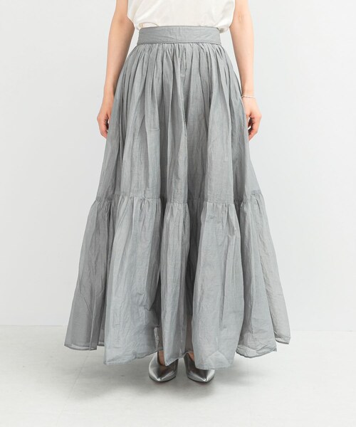 URBAN RESEARCH ROSSO（アーバンリサーチロッソ）の「MARILYN MOON　sheer cotton gather skirt（スカート・レディース・BLACK/GRAY・FREE）」の14枚目の写真