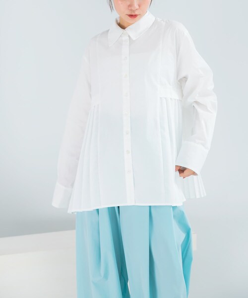 URBAN RESEARCH ROSSO（アーバンリサーチロッソ）の「ELENDEEK　PLEATS LAYERED SHIRTS（シャツ/ブラウス・レディース・O.WHT/BGE・Free）」の6枚目の写真
