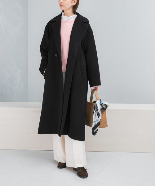 URBAN RESEARCH ROSSO（アーバンリサーチロッソ）の「カシミヤビーバーチェスターコート（チェスターコート・レディース・BLACK・36/38）」の10枚目の写真
