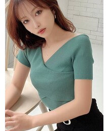 RESEXXY | フロントクロスニットトップス(ニット/セーター)