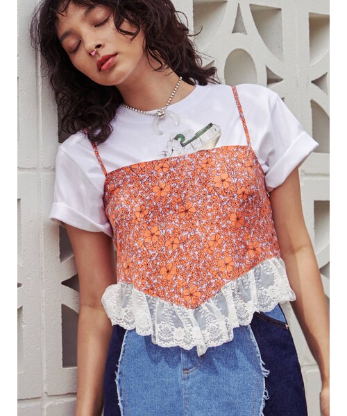 PAMEO POSE（パメオポーズ）の「Flower Queen Cami（その他トップス・レディース・オレンジ/グリーン・F）」の5枚目の写真