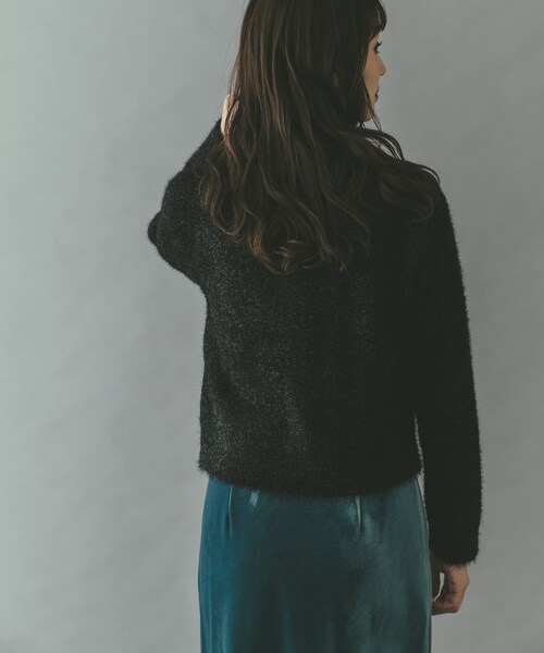 URBAN RESEARCH ROSSO（アーバンリサーチロッソ）の「ラメシャギーカーディガン（カーディガン/ボレロ・レディース・BLUE GRAY/BLACK・Free）」の7枚目の写真