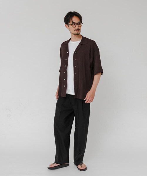 URBAN RESEARCH(アーバンリサーチ)の「『別注』YLEVE×URBAN RESEARCH S120'S WOOL 3TACK PANTS(その他パンツ・メンズ・BLACK/BEIGE・3/4)」の8枚目の写真
