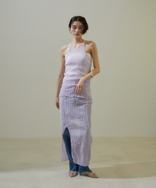 ADAM ET ROPE'（アダムエロペ）の「【Gabriela Coll Garments】クラッシュドタフタタンクトップ（タンクトップ・レディース・パープル系・0/1）」の10枚目の写真