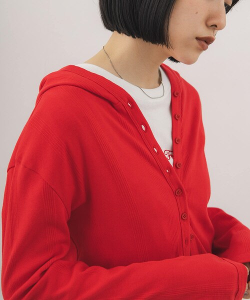 KBF（ケイビーエフ）の「ランダムRIBフーディー（パーカー・レディース・OFF/BROWN/RED・One）」の3枚目の写真