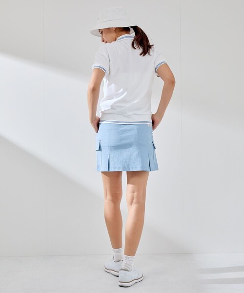 ROPE'（ロペ）の「パイルリブ使い半袖スキッパーポロ（ポロシャツ・レディース・ホワイト/ネイビー/ラベンダー・L/M/S）」の16枚目の写真